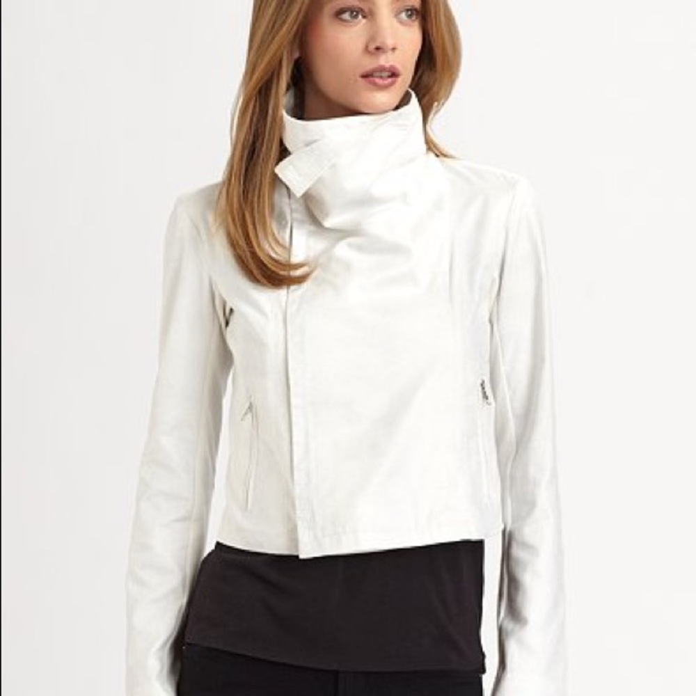 ✨GEORGIE✨ White Suede Moto Jacket